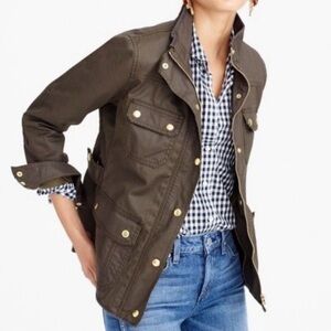 J. Crew Downtown Military Utility Field Jacket in Olive Green Brown Size Large